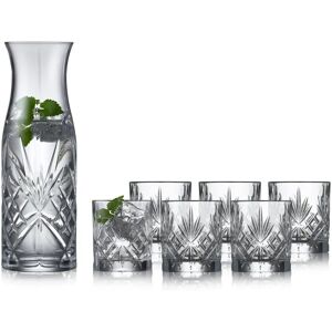 Lyngby Glas Melodia karaffel og vannglass 7 deler Krystall