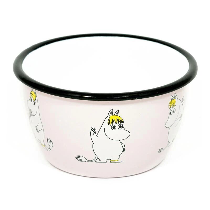 Moomin Mummi Emaljebolle - Snorkfrøken Retro Rosa 6dl - Hyttefeber.No