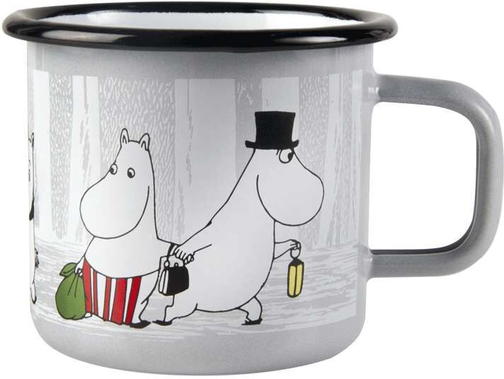 Moomin Mummikopp Emalje – Winter Trip (3.7dl) - Hyttefeber.No 🇳🇴