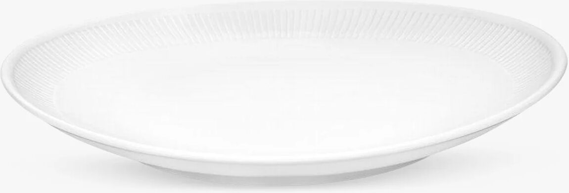 Pillivuyt Plissert biffplate oval, hvit L29,5cm B25,5cm