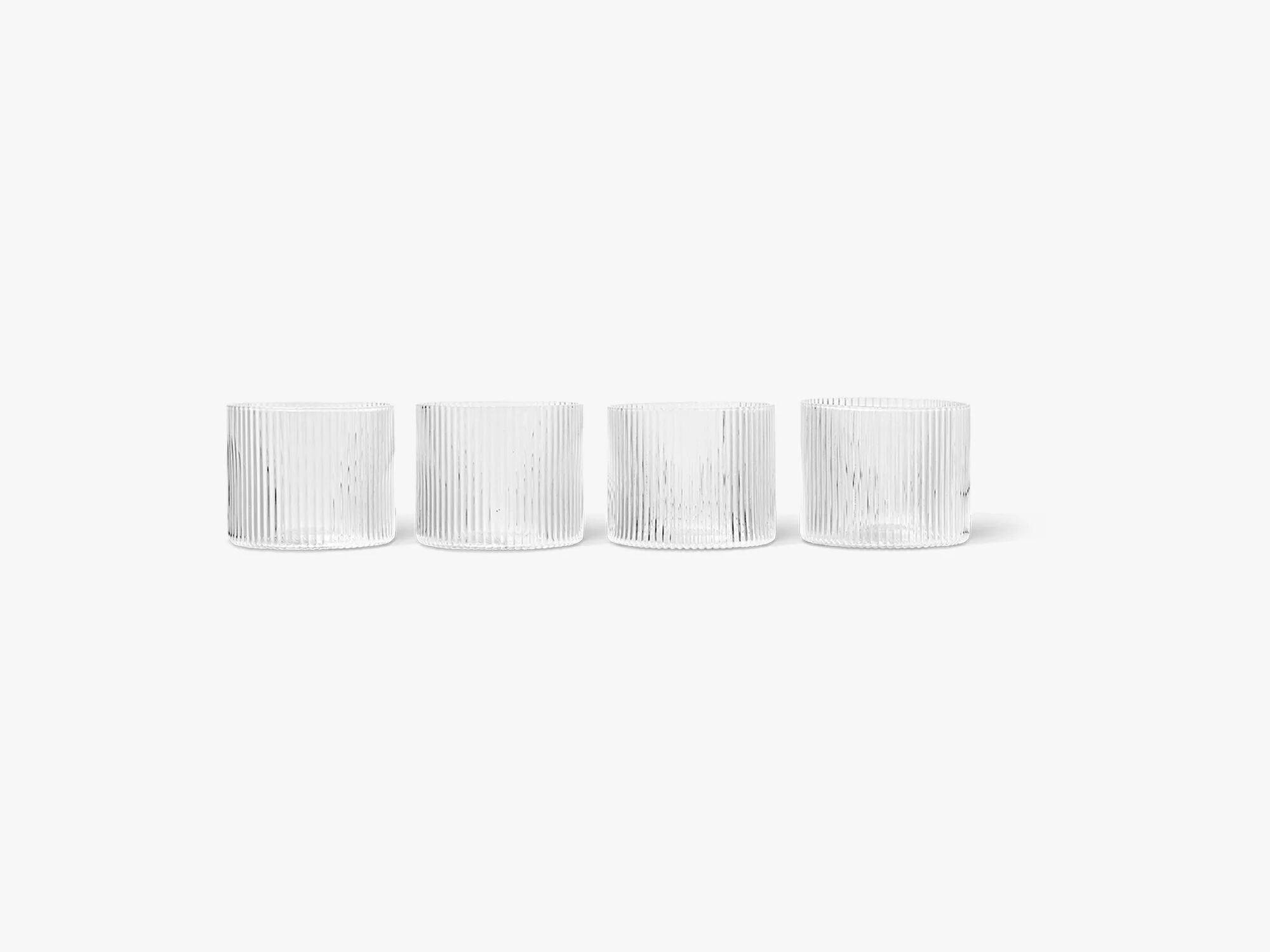 Ferm Living Ripple Low Glasses - Set 4, Clear