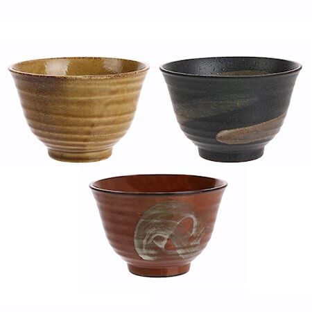 HKliving Japanske Keramikk-Matchaskåler (Set of 3)