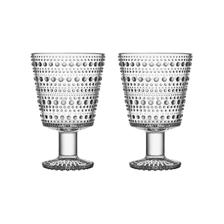 Iittala Kastehelmi Glass på fot Klar 26 cl 2 stk.