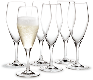 Holmegaard Perfection Champagneglass klar 23 cl 6 stk.