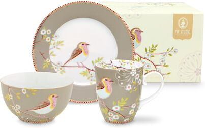 PIP Studio Early Birds Frokostsett Khaki 3 deler