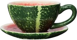 ByOn Kaffekopp med fat Watermelon