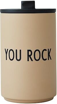 Design Letters YOU ROCK Termo/Isolert Kopp Beige