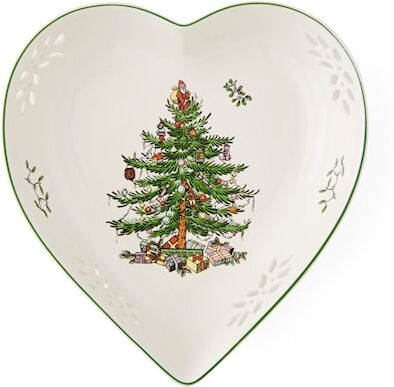 Spode Christmas Tree Skål Hjerteformet Pierced 18 cm