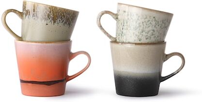 HKliving Ceramic 70's Americano Kopp 4 stk