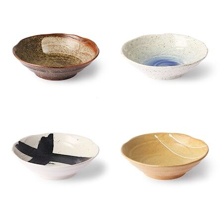 HKliving Kyoto Ceramics Japanese Skåler 4 stk