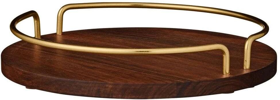 AYTM Vitta Tray Ø26 Walnut/Gold - AYTM  Valnøtt  260 mm