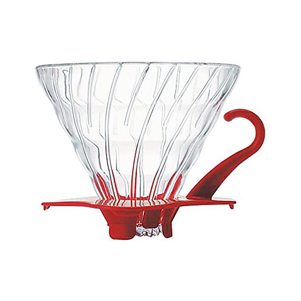 Kaffebox Hario V60 Pour Over Dripper - Glass - Red, 01 (1-2 cups)