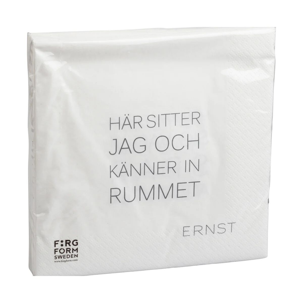 Ernst serviett med sitat Tid-Rum 20-pakning Hvit