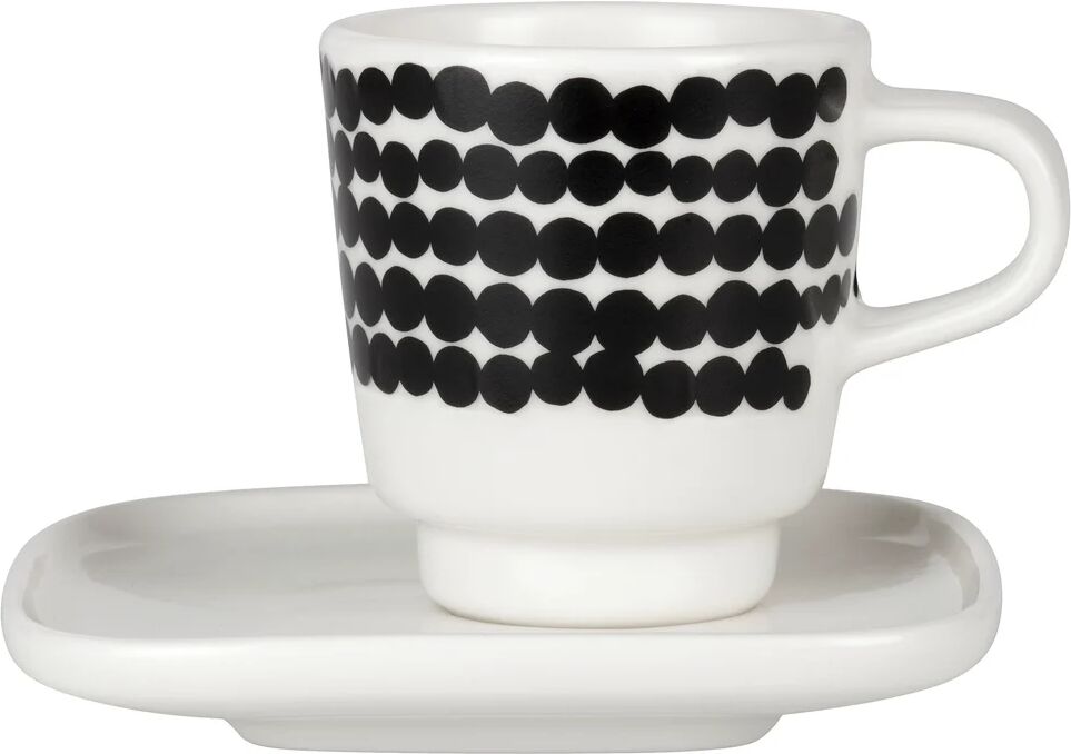 Marimekko Räsymatto espressokopp svart-hvit