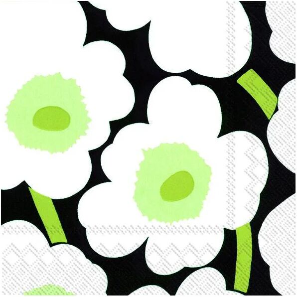 Marimekko Unikko serviett 40x40 cm 20-pakning Svart