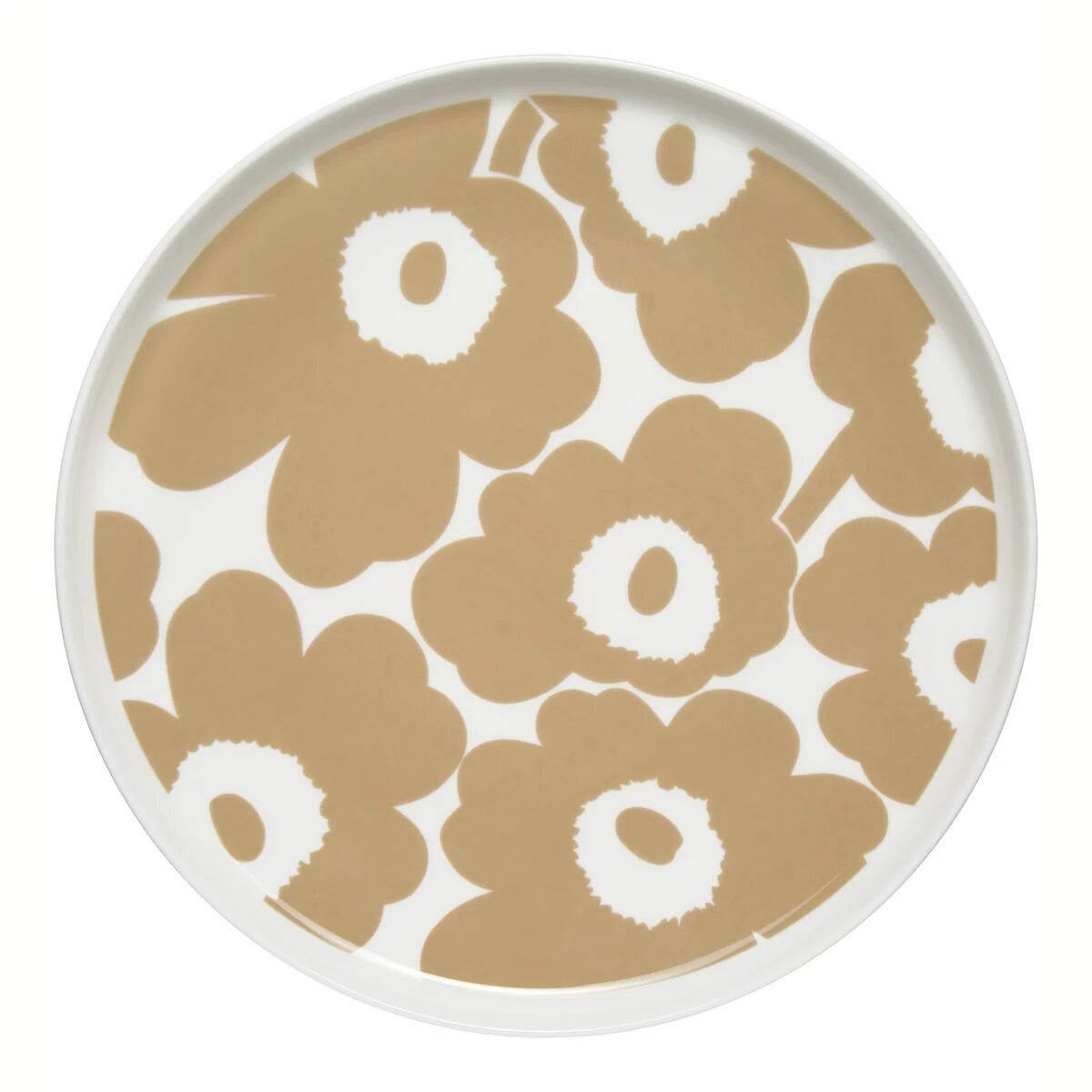 Marimekko Unikko tallerken beige-hvit Ø25 cm