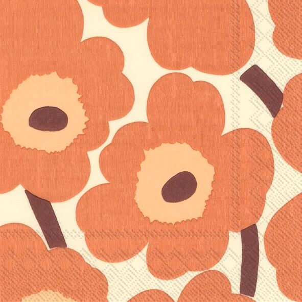 Marimekko Unniko serviett 33x33 cm 20-pakning Cream-Terracotta