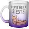 Fabulous Caneca de Vidro Roxa Nap Queen Cat Pets