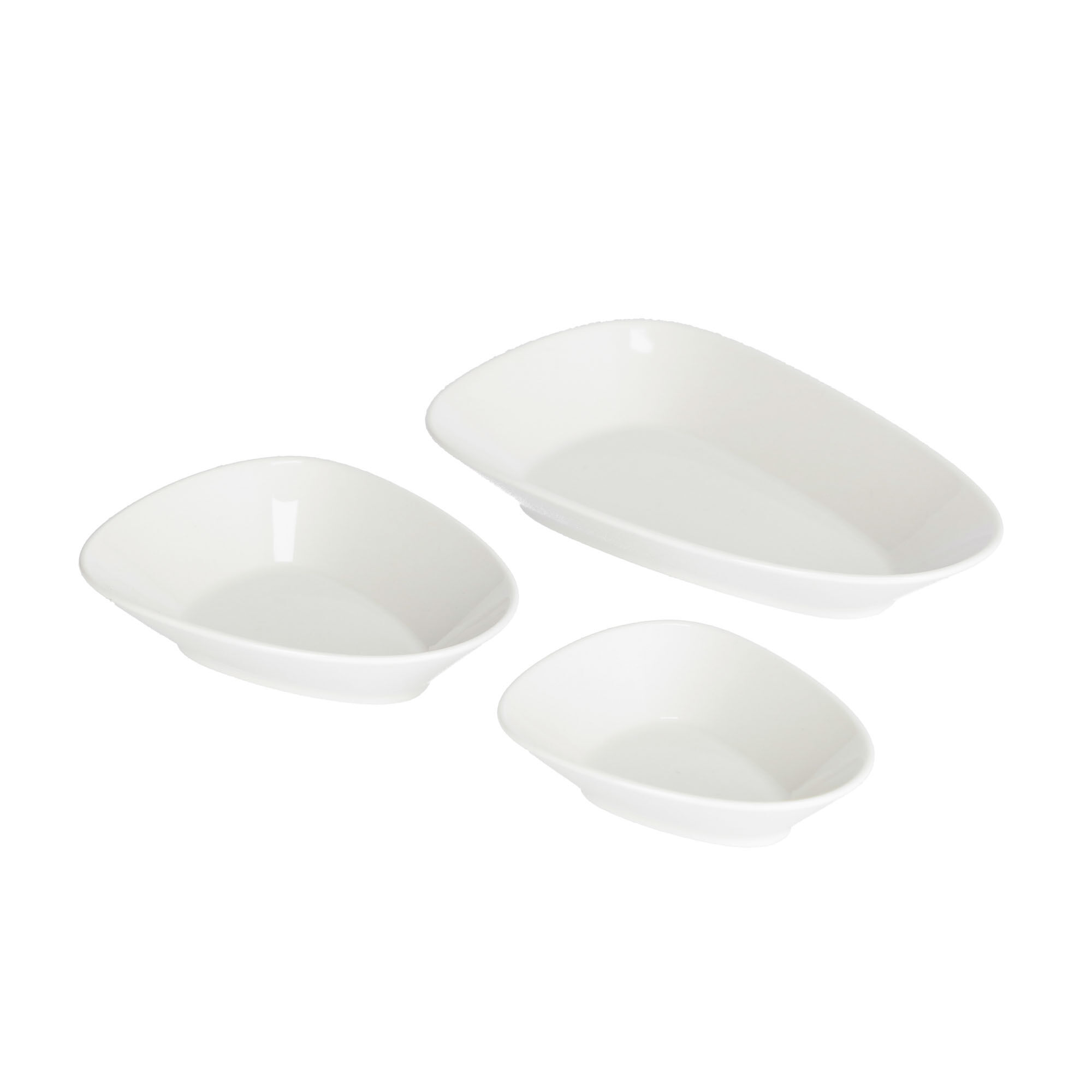 Kave Home Set Pierina de 3 taças porcelana branco