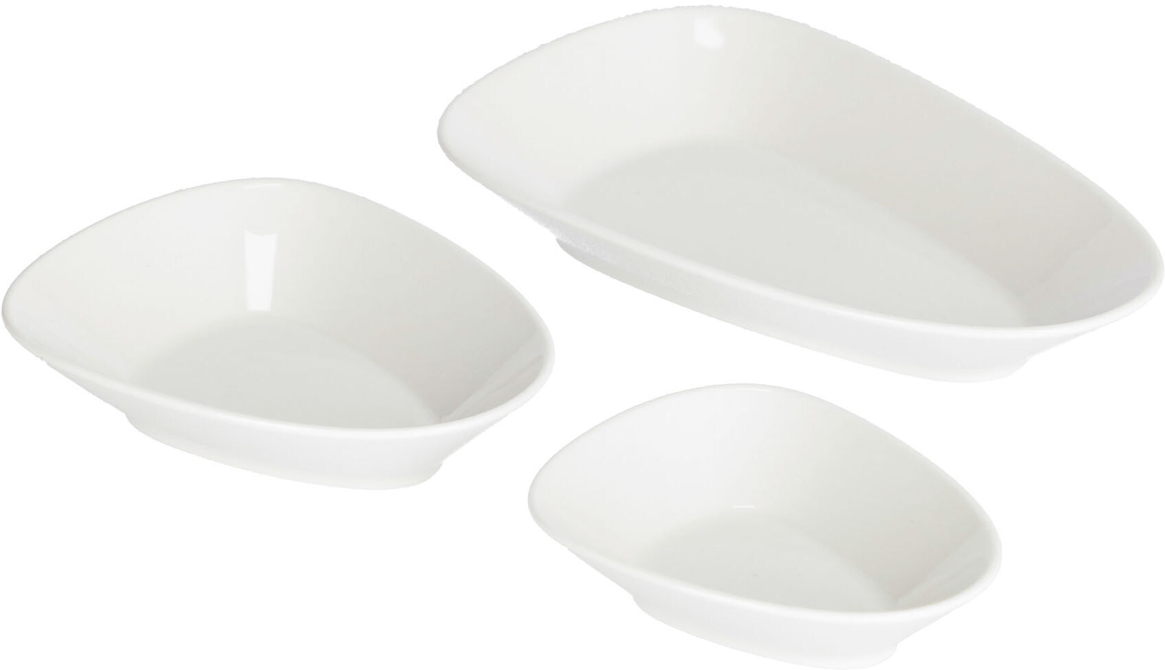 Kave Home Set Pierina de 3 taças porcelana branco