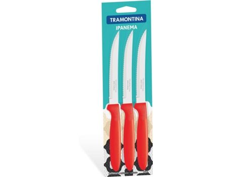 Tramontina Conjunto de 3 Facas Ipanema Vermelho (Aço Inox)