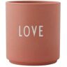 Cană roz/bej din porțelan 300 ml Love – Design Letters bej