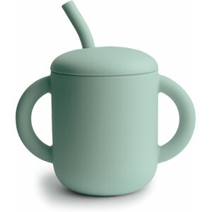 Mushie Silicone Training Cup + Straw Cambridge Blue