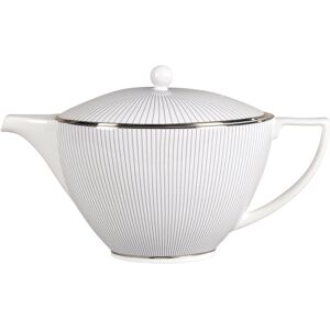 Wedgwood - Jasper Conran Pin Stripe Teapot - Vit - Tekannor - Naturmaterial