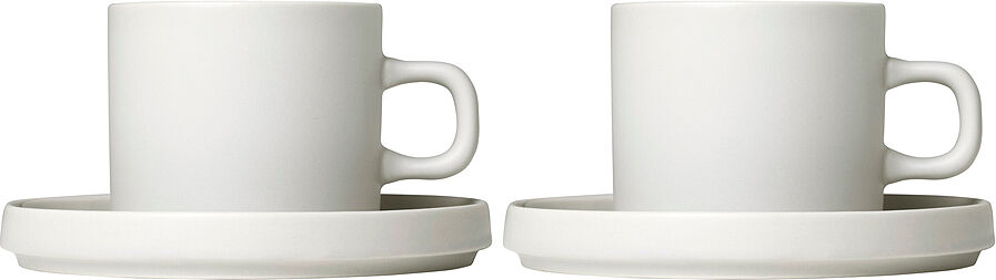 Blomus Pilar Kaffemugg med fat 2-pack Moonbeam