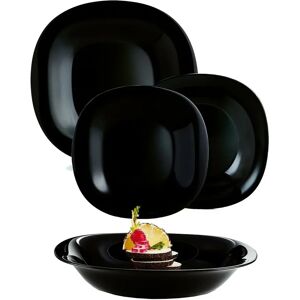 Luminarc Opal 19 Piece Dinnerware Set, Service for 6 black