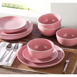 Waterside 12 Piece Dinnerware Set, Service for 4 pink