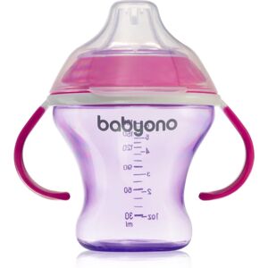 BabyOno Take Care Non-spill Cup with Soft Spout training cup with handles Purple 3 m+ 180 ml