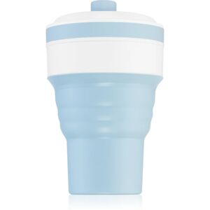 KidPro Collapsible Mug cup with straw Blue 350 ml