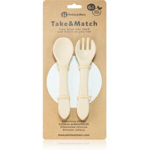 Petite&Mars Take&Match Silicone Cutlery cutlery Desert Sand 6 m+ 2 pc