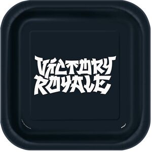 Unique Fortnite Party Square Paper Plates 22cm - Pack of 8