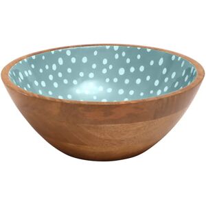 Dexam Sintra Mango Wood Spotted Salad Bowl - Duck Egg