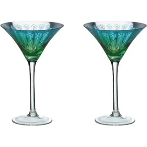 Artland Peacock 2 Piece Martini Glass Set