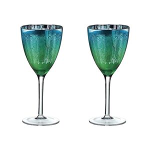 Artland Peacock 2 Piece Wine Glass Set