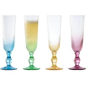 Anton Studio Designs Anton Studios Design Swirl 4 Piece Champagne Glass Set