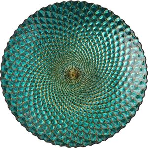 Anton Studio Designs Peacock Glass Round Bowl - 41cm