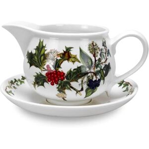 Portmeirion The Holly & The Ivy Christmas Gravy Boat & Stand