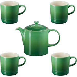 Le Creuset Bamboo Stoneware 4 Piece Mug & Grand Teapot Set - Green