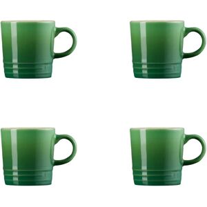 Le Creuset Bamboo Stoneware 4 Piece Espresso Mug Set - Green