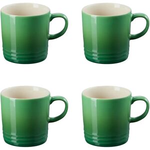 Le Creuset Bamboo Stoneware 4 Piece Mug Set - Green