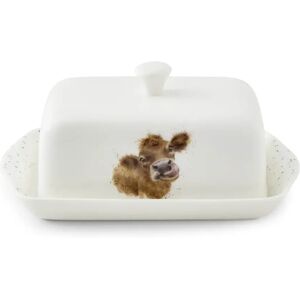 Royal Worcester Wrendale Bone China Covered Butter Dish - Mooo Cow