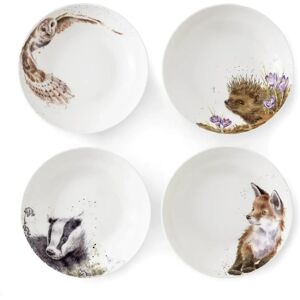 Royal Worcester Wrendale 4-Piece Coupe Pasta Bowl Set - Woodland Animals