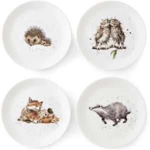 Royal Worcester Wrendale 4-Piece Coupe Lunch Plate Set - Woodland Animals