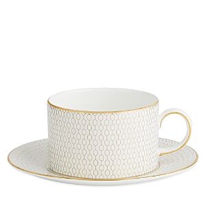 Wedgwood Gio Gold Teacup & Saucer  - White/Gold