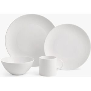 Wedgwood Gio Bone China Dinnerware Set, White, 16 Piece - White - Unisex