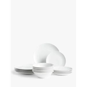 John Lewis ANYDAY Porcelain Dinnerware Set, 12 Piece, White - White - Unisex